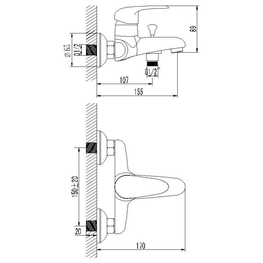 Смеситель для ванны Lemark Pramen LM3302C