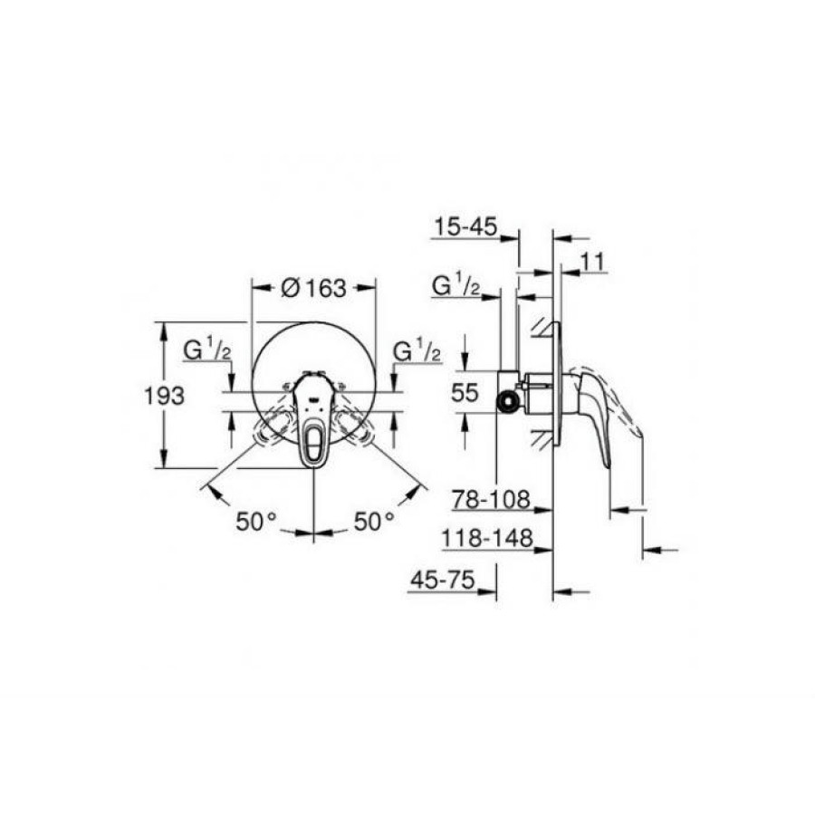 Смеситель для душа Grohe Eurostyle 2015 Solid 23725003