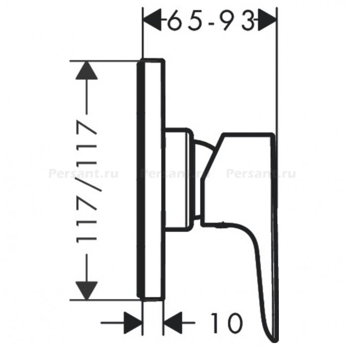 Смеситель для душа hansgrohe Talis E 71764000 встраиваемый, хром