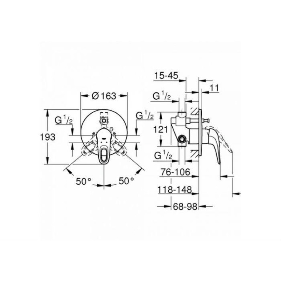 Смеситель для ванны Grohe Eurostyle 2015 Solid 23730003