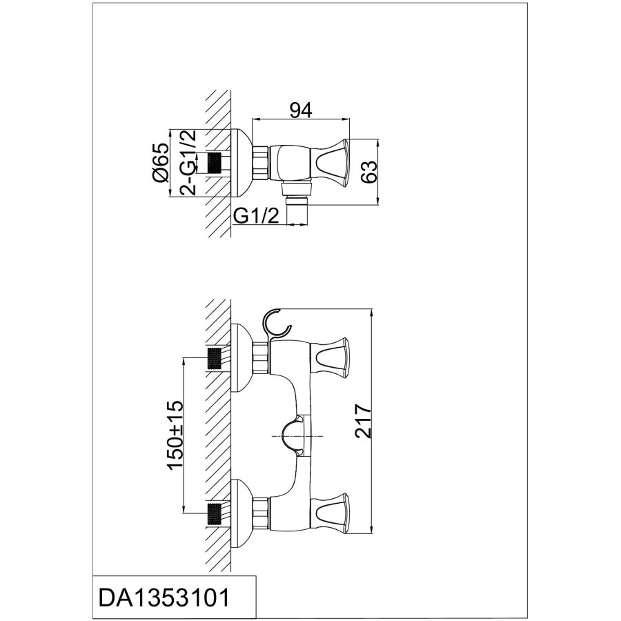 Смеситель для душа D&K Hessen Grimm DA1383101 хром