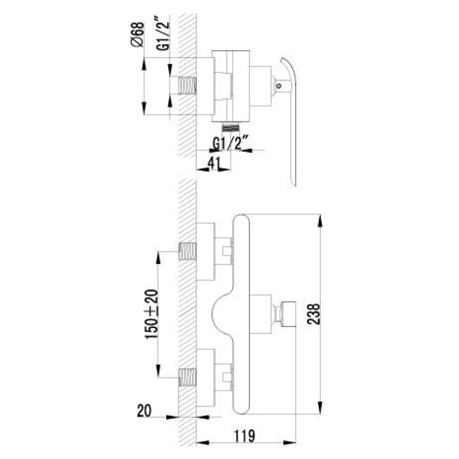 Смеситель для душа Lemark Melange LM4903CW