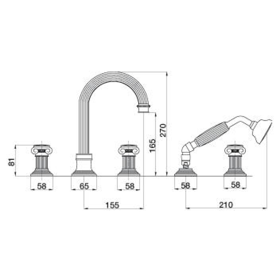 Смеситель для ванны Cezares Olimp OLIMP-BVD-02-Sw