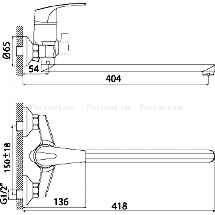 Смеситель для ванны Rossinka D40-32 хром