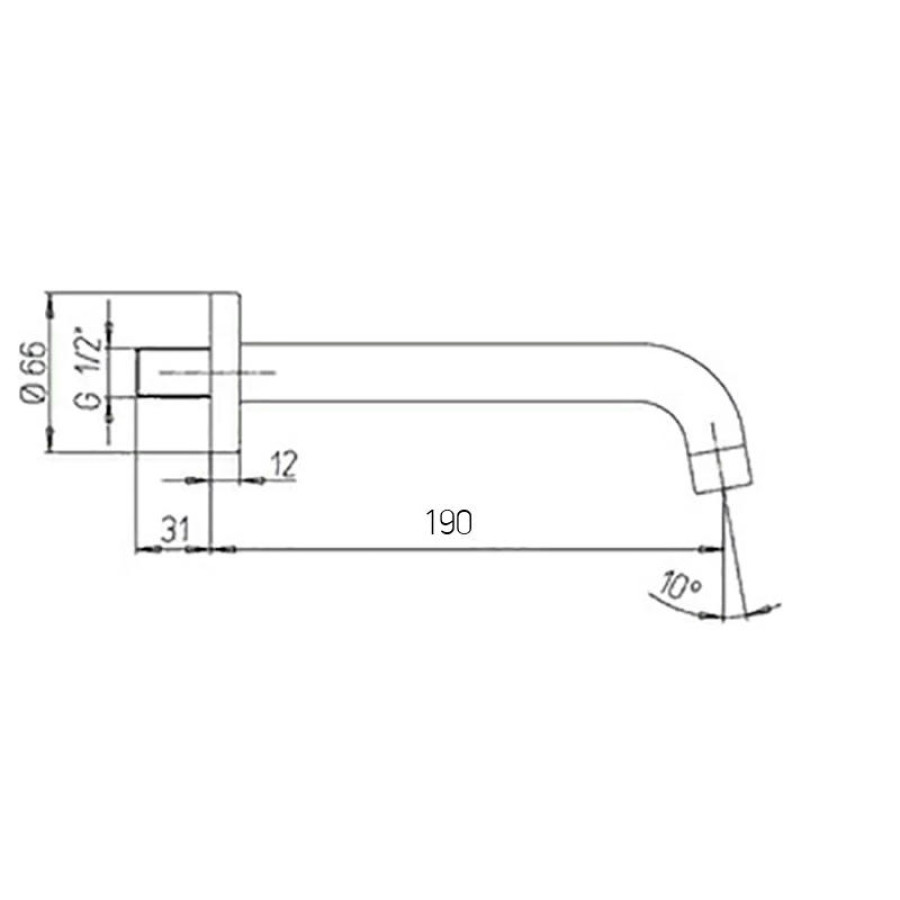 Излив Paini Cox 78CR207CAN19 настенный 19 см.