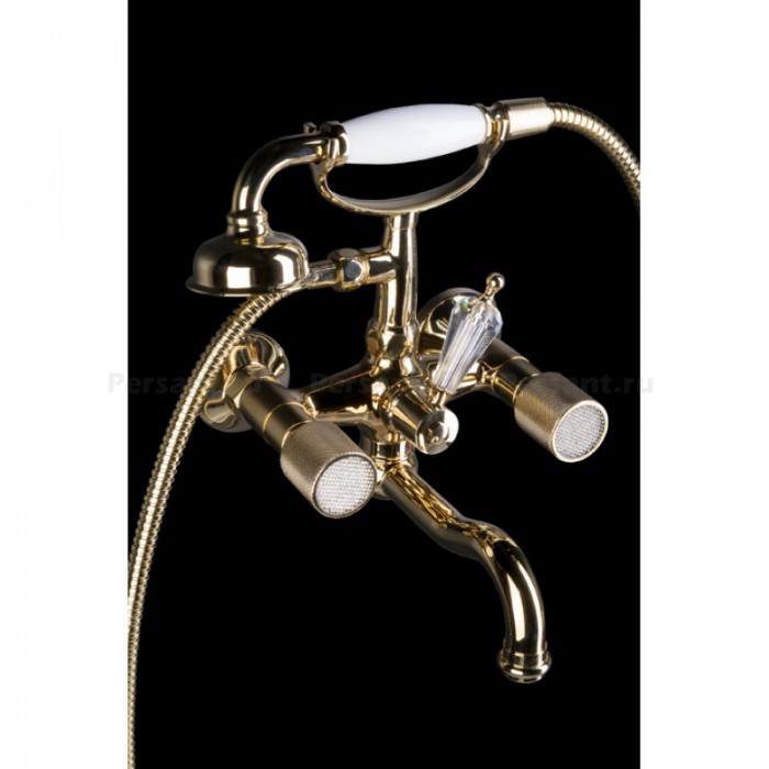Смеситель для ванны Boheme Royal Cristal 293-Royal/CRST золото