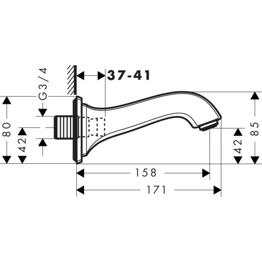 Излив на ванну hansgrohe Metropol Classic 13425000