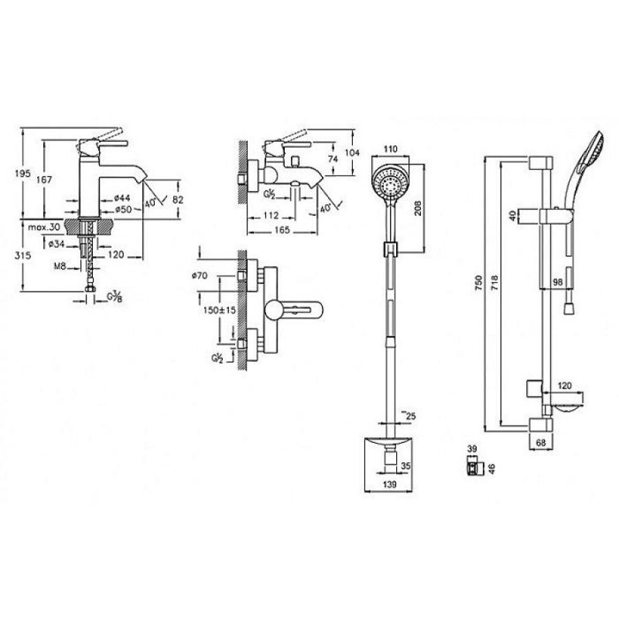 Комплект смесителей Vitra Minimax S A49153EXP