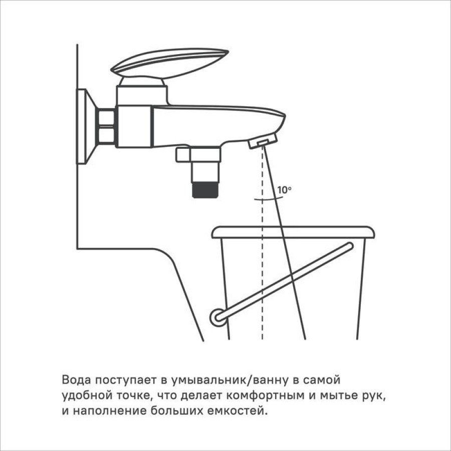 Смеситель для ванны IDDIS Stone STOSB00i02WA