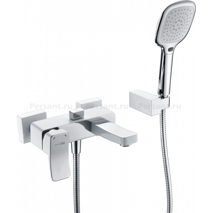 Смеситель для ванны WasserKRAFT Aller 1061WHITE белый/хром