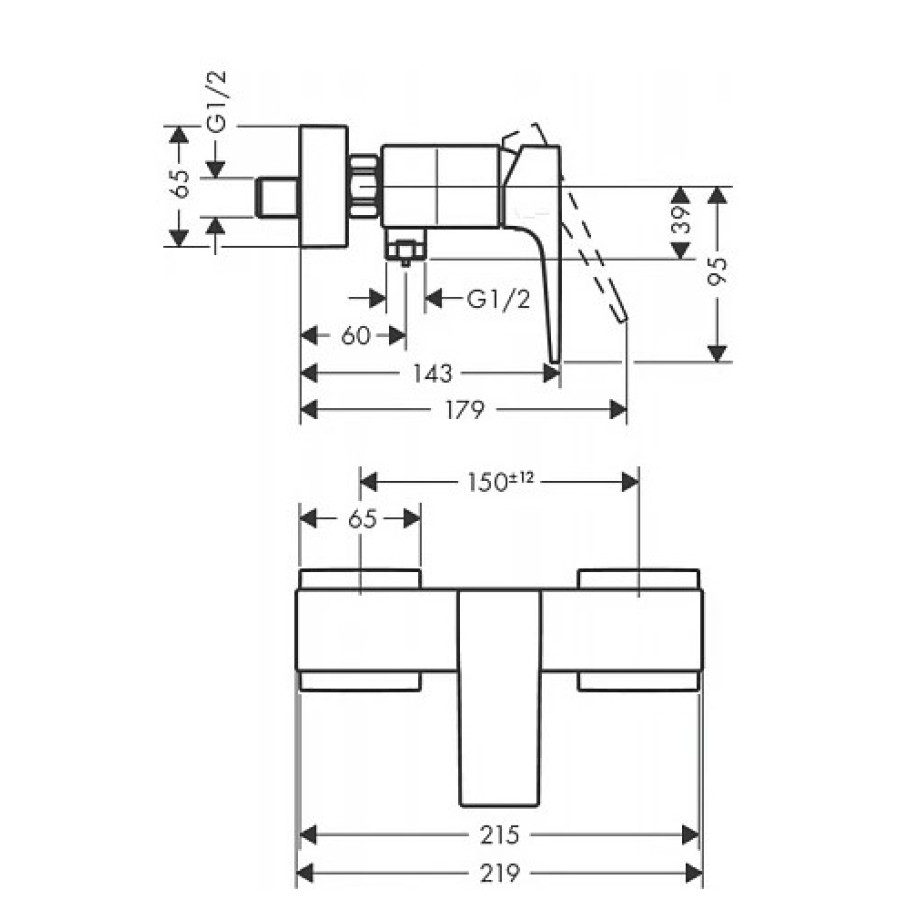 Смеситель для душа hansgrohe Metropol 32560670 ВМ, матовый черный