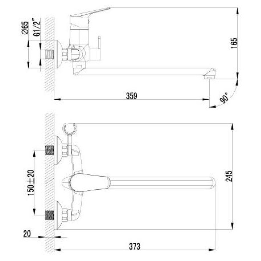 Смеситель для ванны Lemark Partner LM6551C