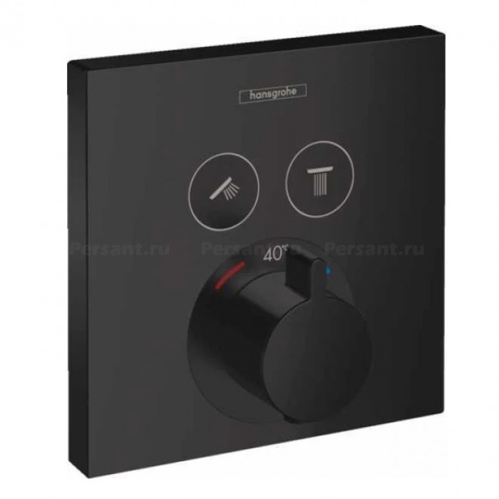 Смеситель для душа hansgrohe ShowerSelect 15763670 с термостатом, на 2 потока, яерный матовый