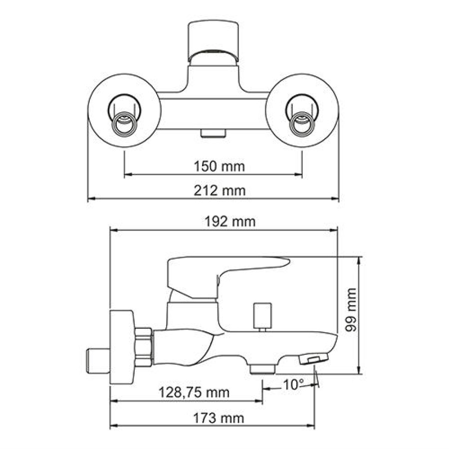 Смеситель для ванны WasserKraft Vils 5601 с лейкой