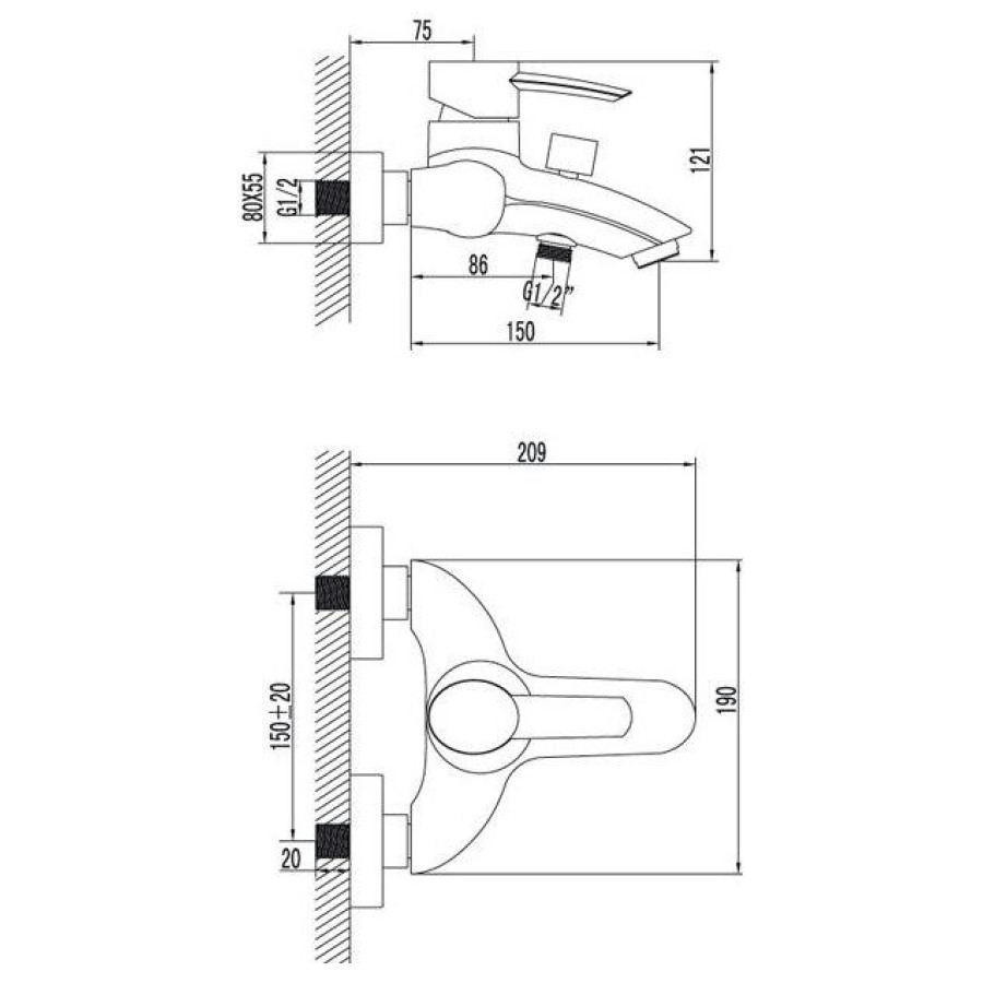 Смеситель для ванны Lemark Atlantiss LM3202C