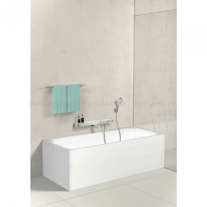 Смеситель для ванны hansgrohe ShowerTabletSelect 700 13183400 с термостатом, белый/хром