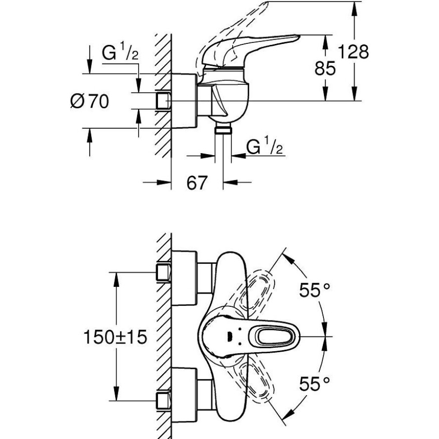 Смеситель для душа Grohe Eurostyle 2015 33590003