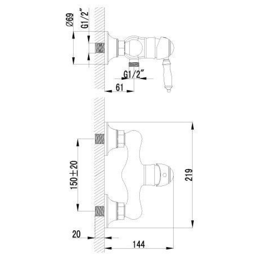 Смеситель для душа Lemark Villa LM4803B