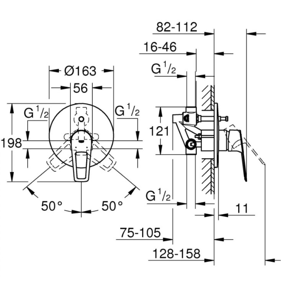 Смеситель для ванны Grohe BauLoop 29081001