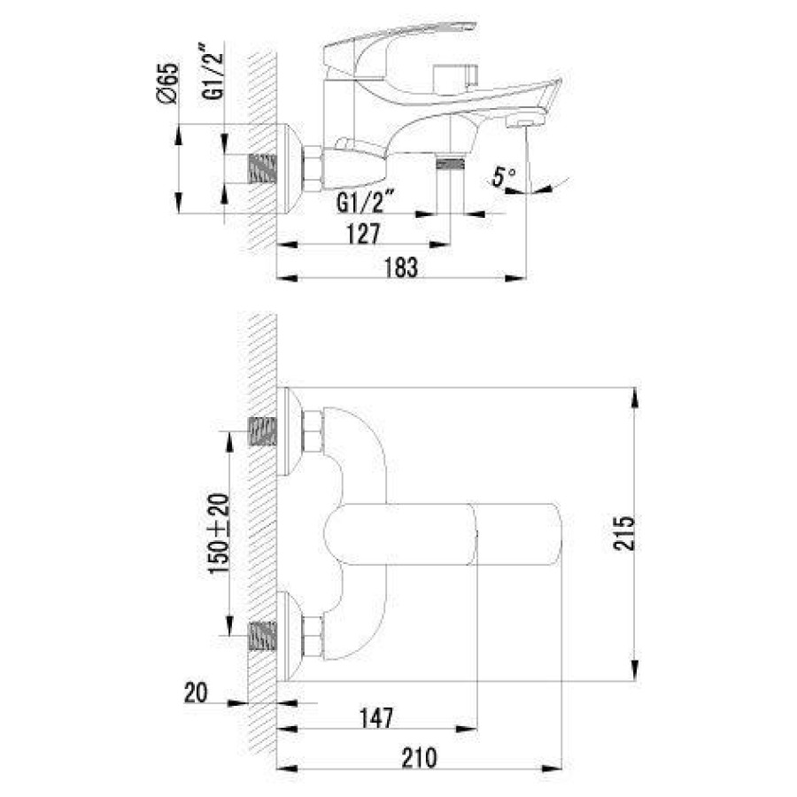 Смеситель для ванны Lemark plus Shape LM1712C