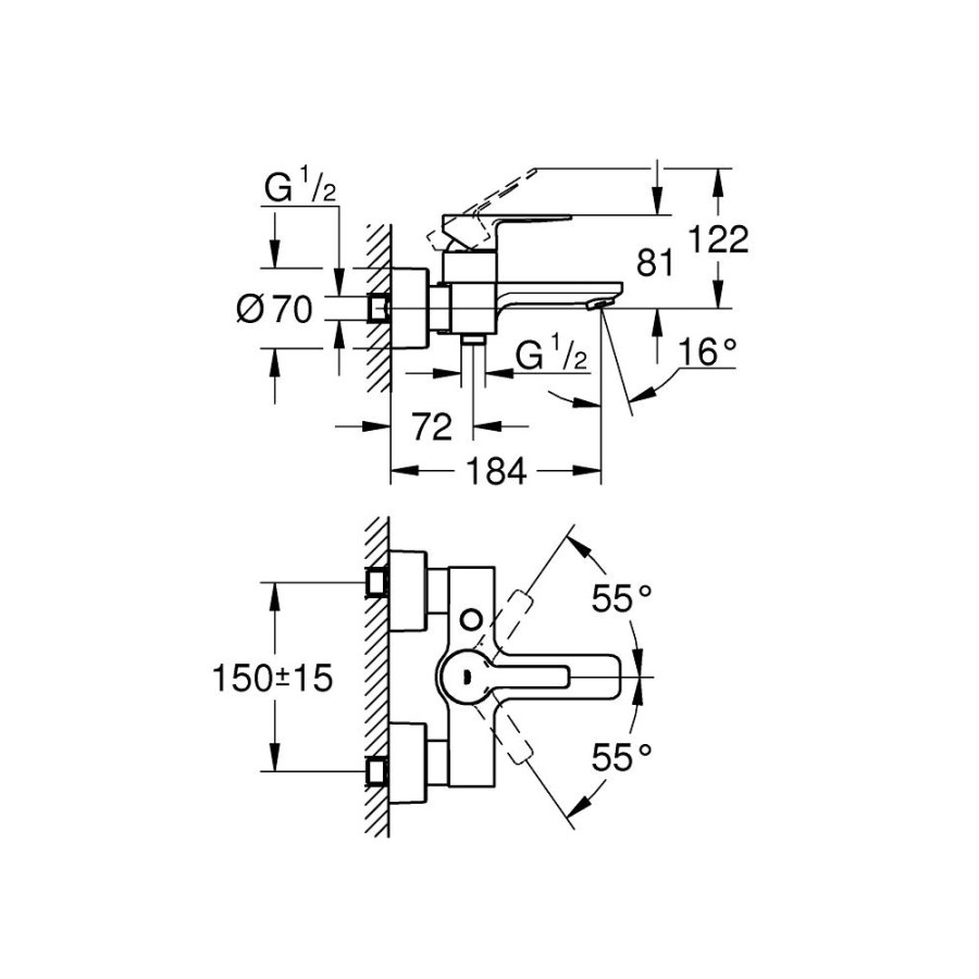 Смеситель для ванны GROHE Lineare 33849001