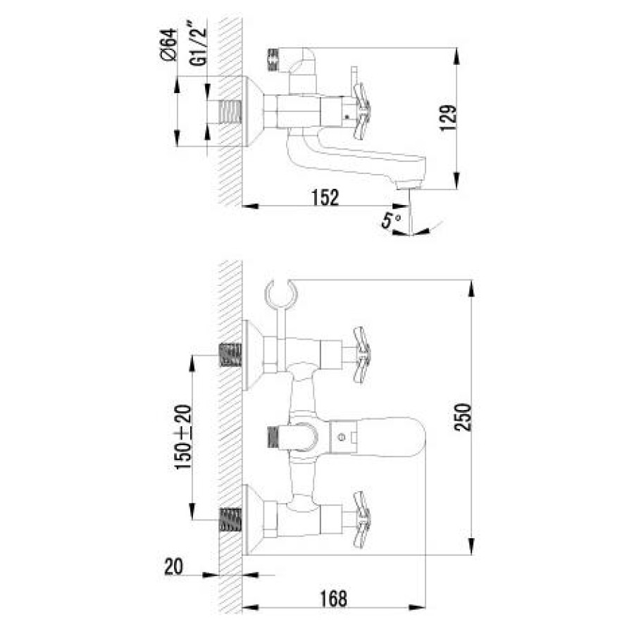 Смеситель для ванны Lemark Partner LM6542C