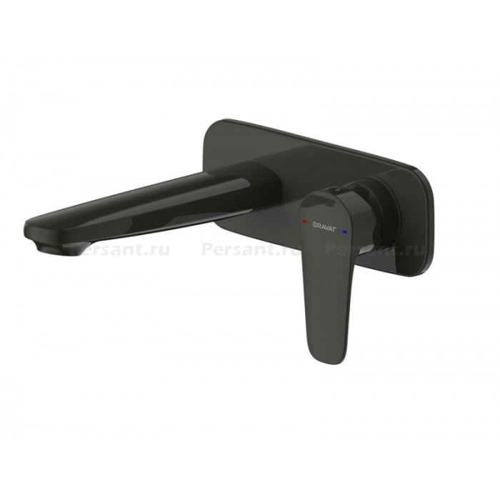 Смеситель для раковины Bravat Source P8173218BW-ENG встраиваемый, черный матовый