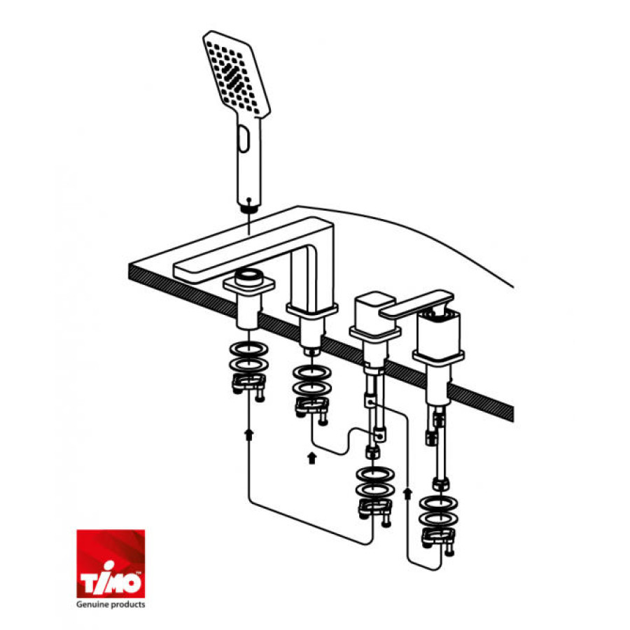 Смеситель для ванны с душем, врезной Timo Torne 4330/03Y черный