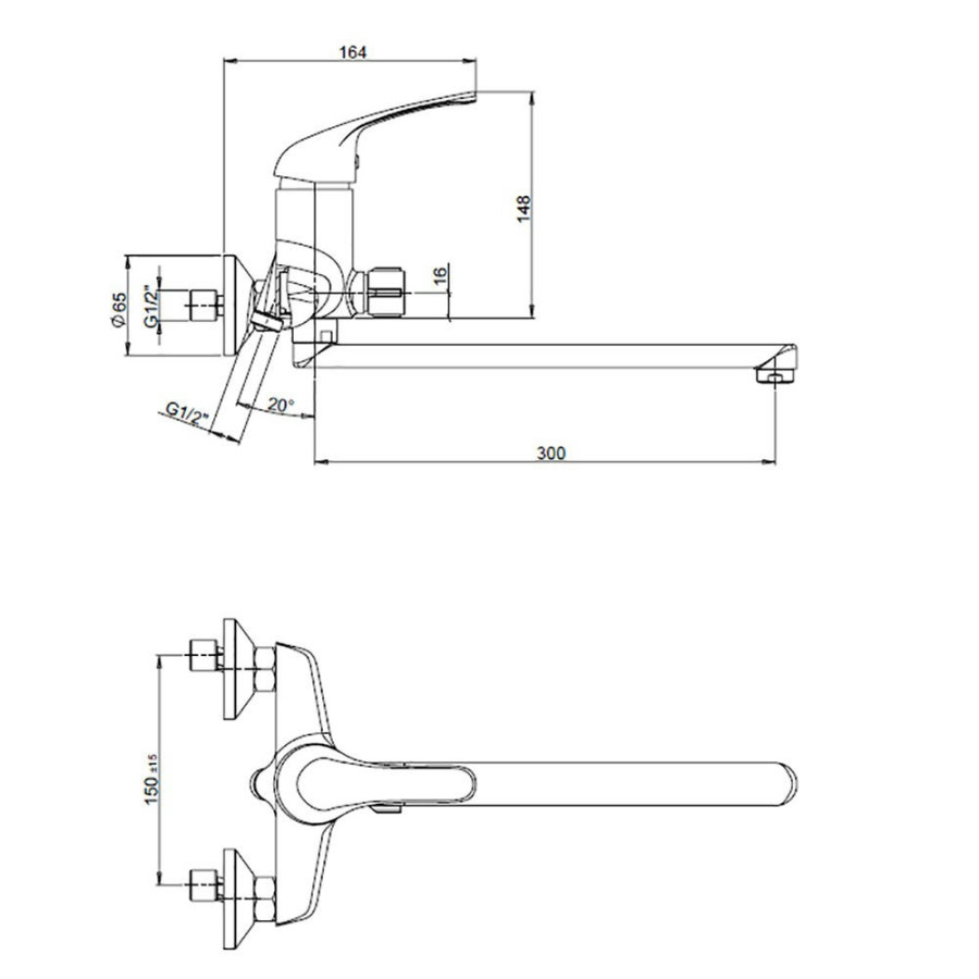 Смеситель для ванны Paini Trento TRCR119LMKM с длинным изливом