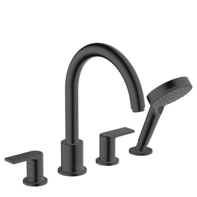 Смеситель на край ванны hansgrohe Vernis Shape 71459670, на 4 отверстия, матовый черный