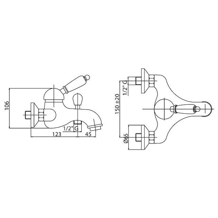 Смеситель для ванны Cezares Vintage VINTAGE-VM-01-Sw