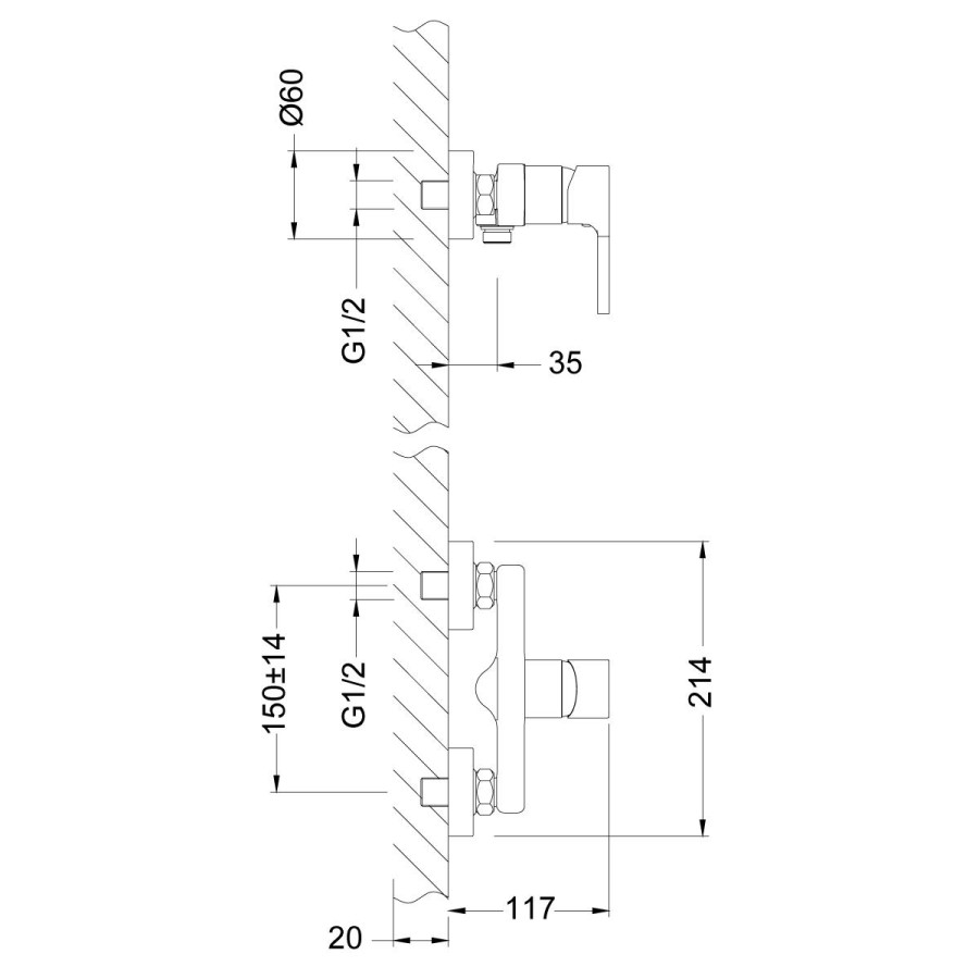 Смеситель для душа Lemark Aura LM0603C