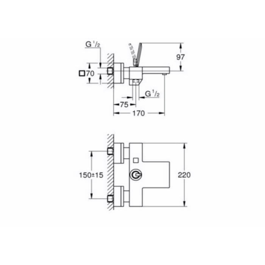 Смеситель для ванны Grohe Eurocube Joy 23666000