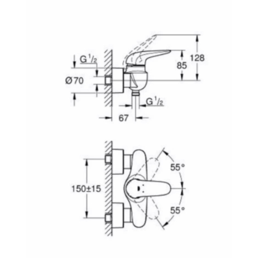 Смеситель для душа Grohe Eurostyle 2015 Solid 23722LS3