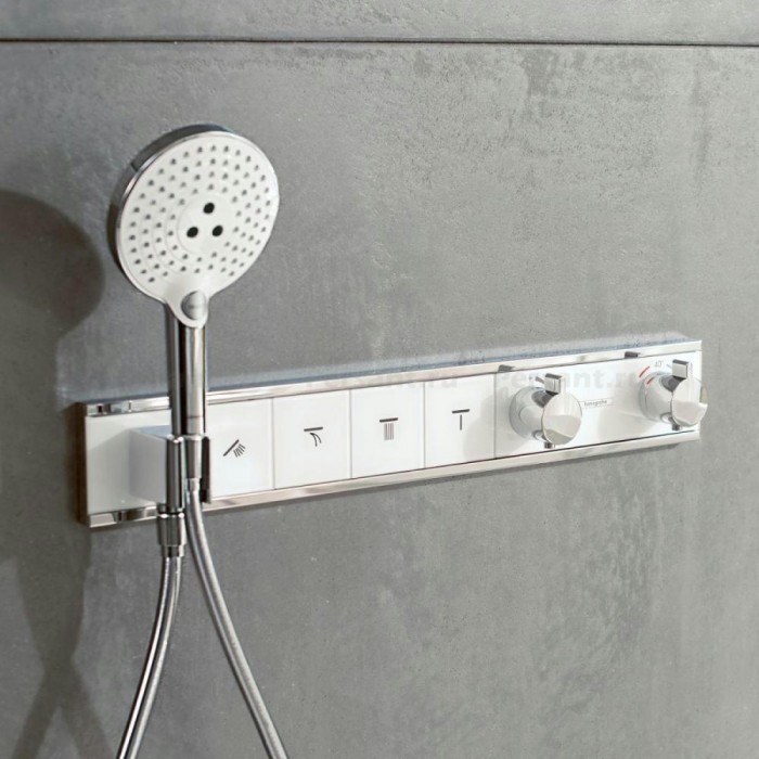 Смеситель для душа hansgrohe RainSelect 15356600 с термостатом, на 3 потока, черный/хром