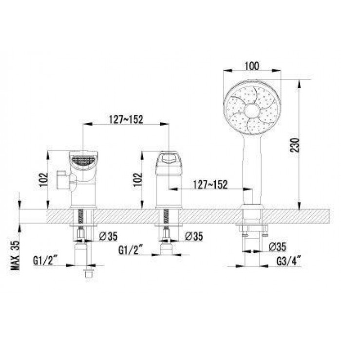 Смеситель для ванны Lemark Omega LM3145C