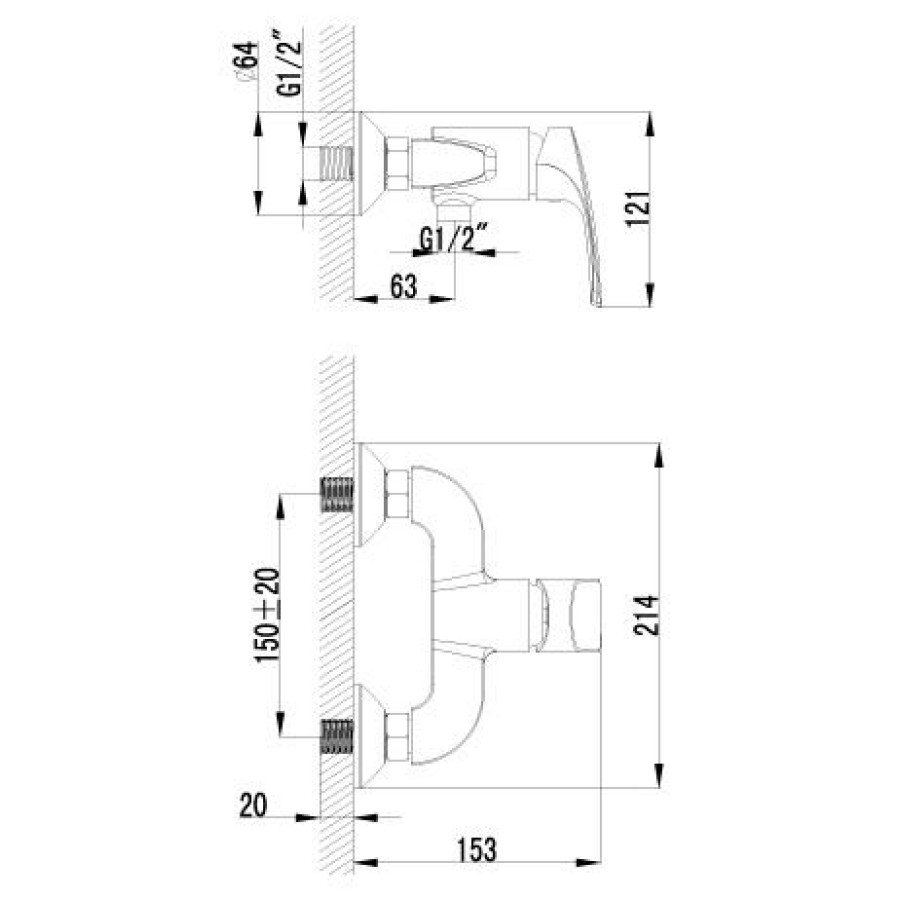 Смеситель для душа Lemark plus Shape LM1703C