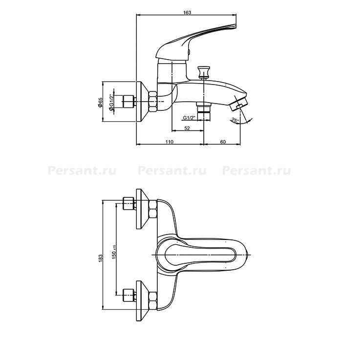 Смеситель для ванны Paini Trento TRCR111LMKM хром
