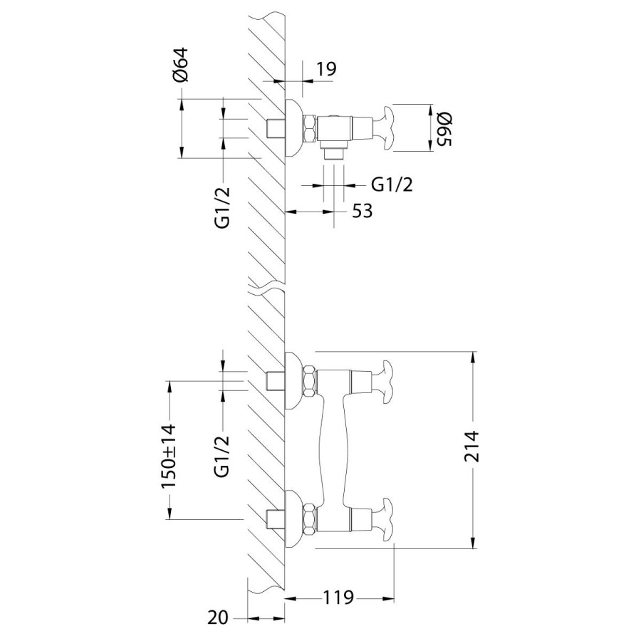 Смеситель для душа Lemark Flora LM0103C с душем