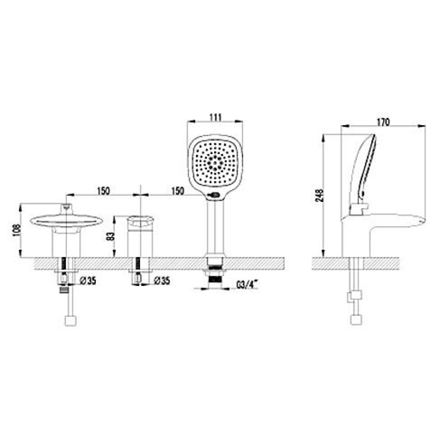 Смеситель для ванны Lemark Status LM4445C