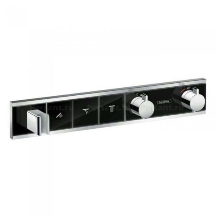 Смеситель для душа hansgrohe RainSelect 15356600 с термостатом, на 3 потока, черный/хром