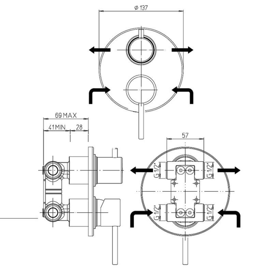 Смеситель для душа Paini Cox 78PZ6911