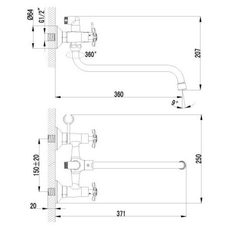 Смеситель для ванны Lemark Partner LM6541C