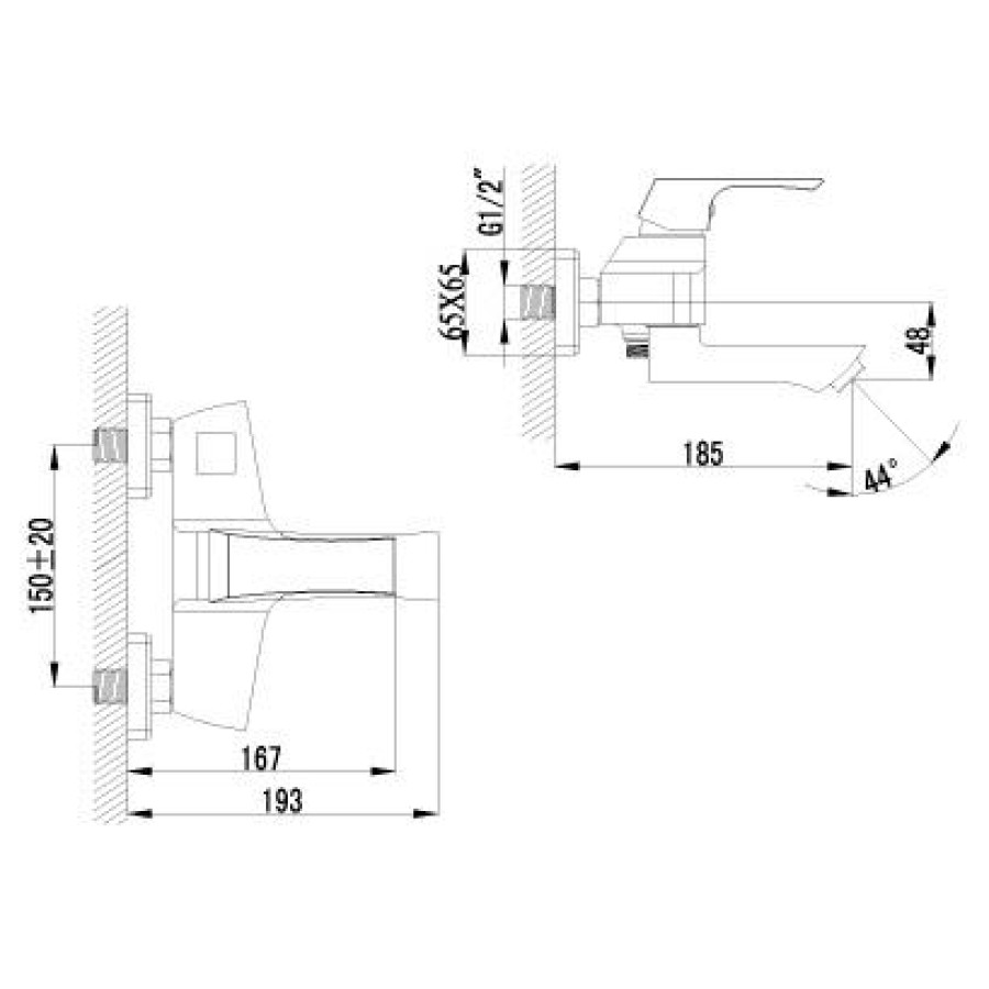 Смеситель для ванны Lemark Unit LM4514C