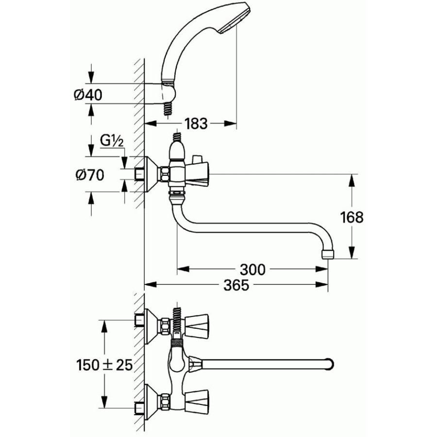 Смеситель для ванны GROHE Costa S 2679210A