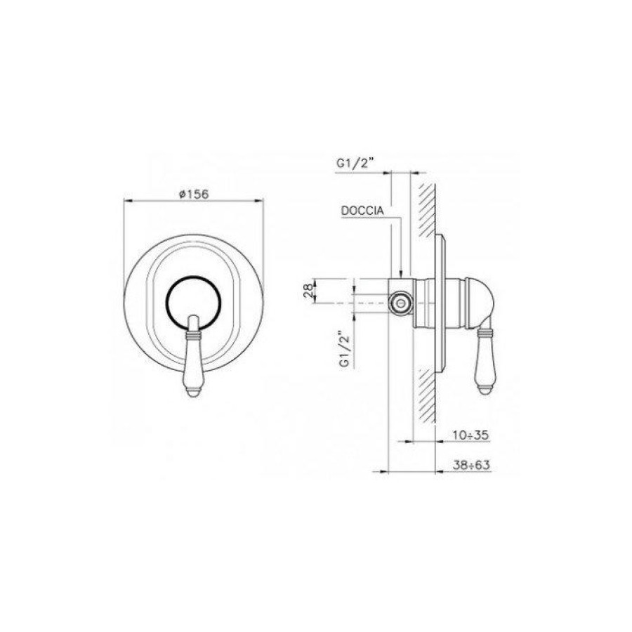 Смеситель для ванны/душа Nicolazzi Petit M.Blanc 3406BZ76