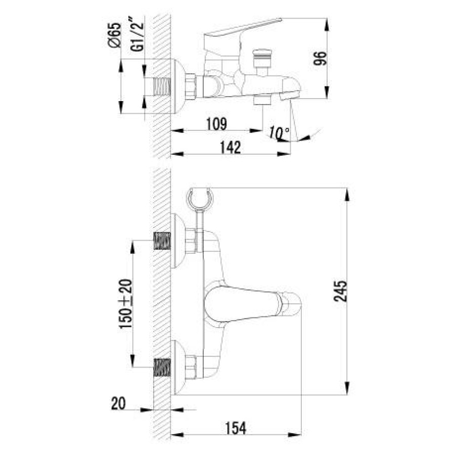 Смеситель для ванны Lemark Partner LM6552C