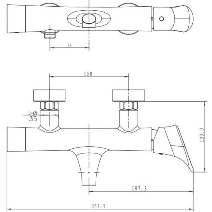 Смеситель для ванны Kaiser Calla 71022