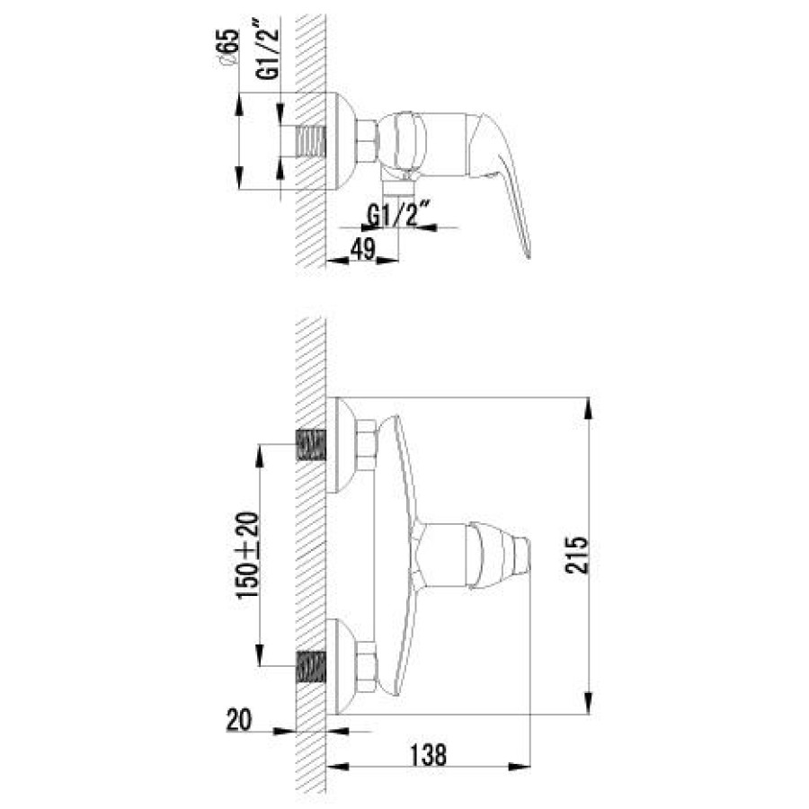 Смеситель для душа Lemark plus Advance LM1203C