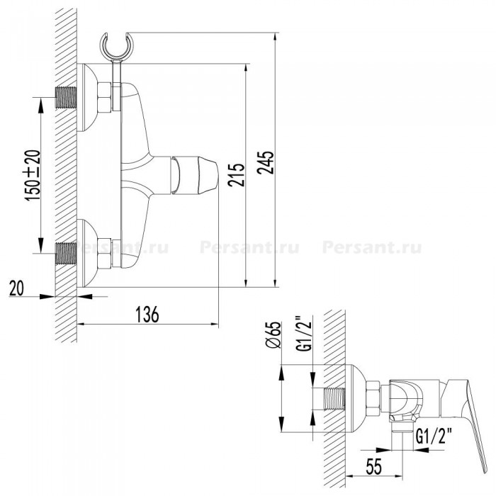 Смеситель для душа Lemark Partner LM6559C хром